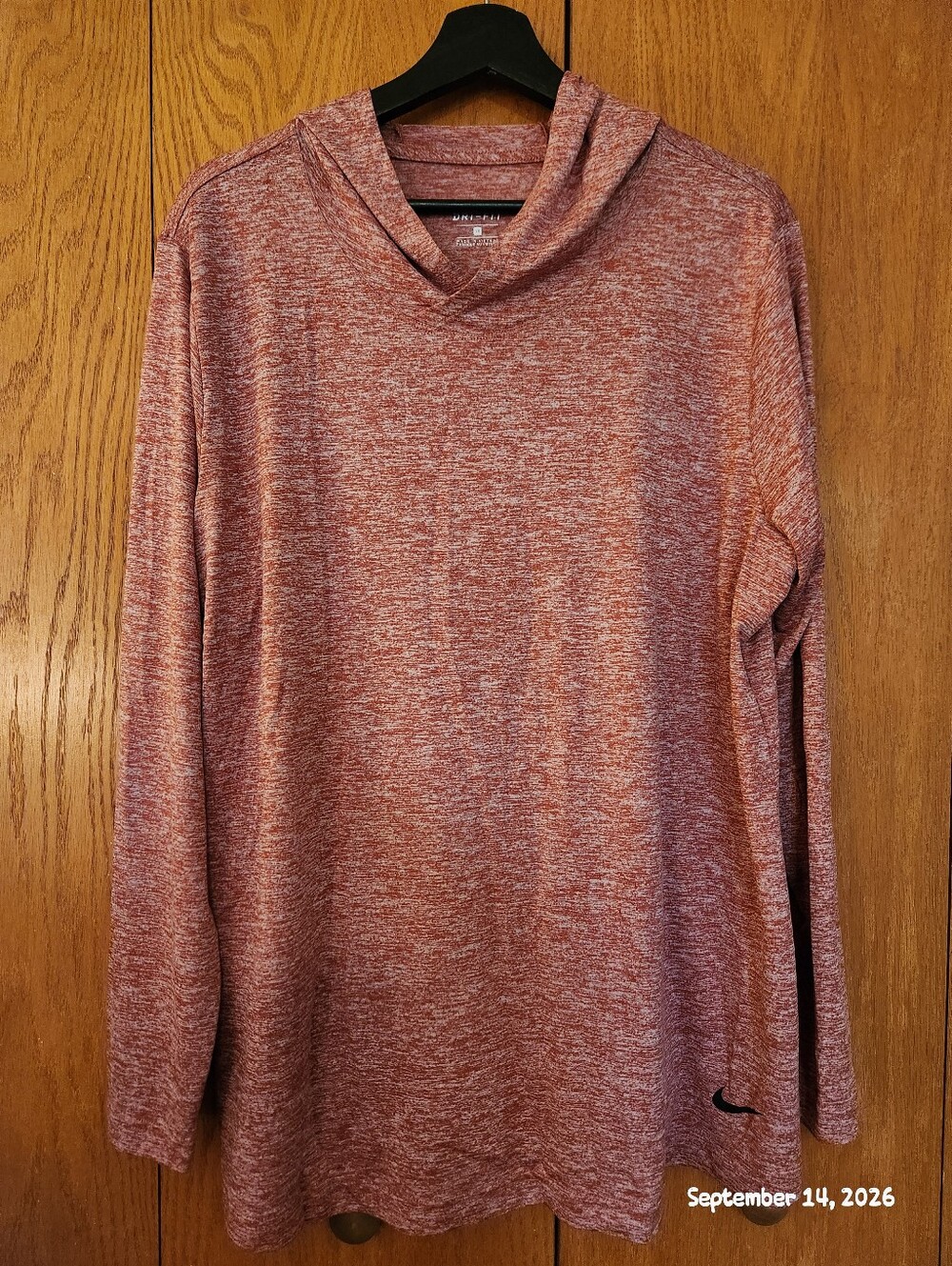 Nike Heathered Rust Red V-Neck Pullover Sweater